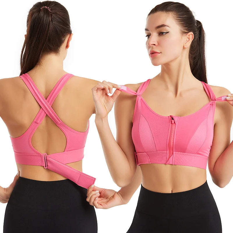 Bravellea High Impact Sports Bra - Push-Up Bralette for Fitness & Running