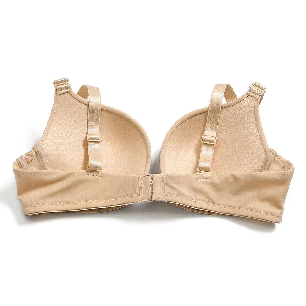 Bravellea Sexy Red Push-Up Bra - Plunge Convertible Transparent Straps A-G Cup