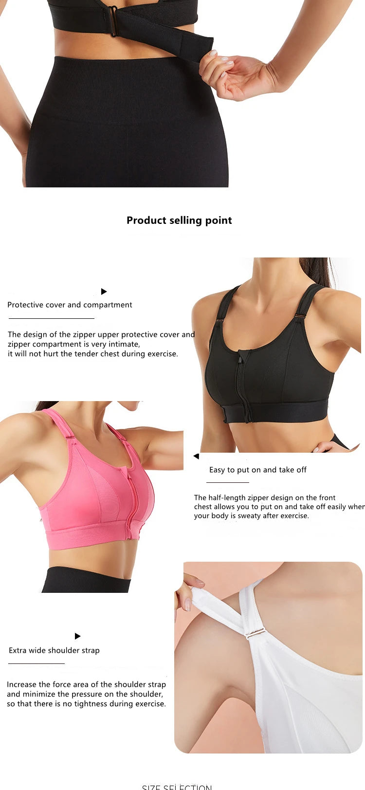 Bravellea High Impact Sports Bra - Push-Up Bralette for Fitness & Running