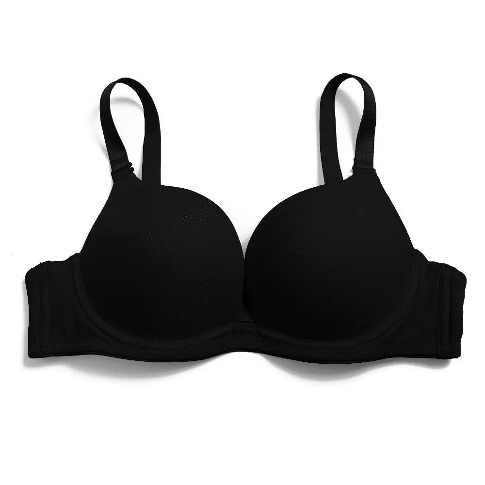 Bravellea Sexy Red Push-Up Bra - Plunge Convertible Transparent Straps A-G Cup