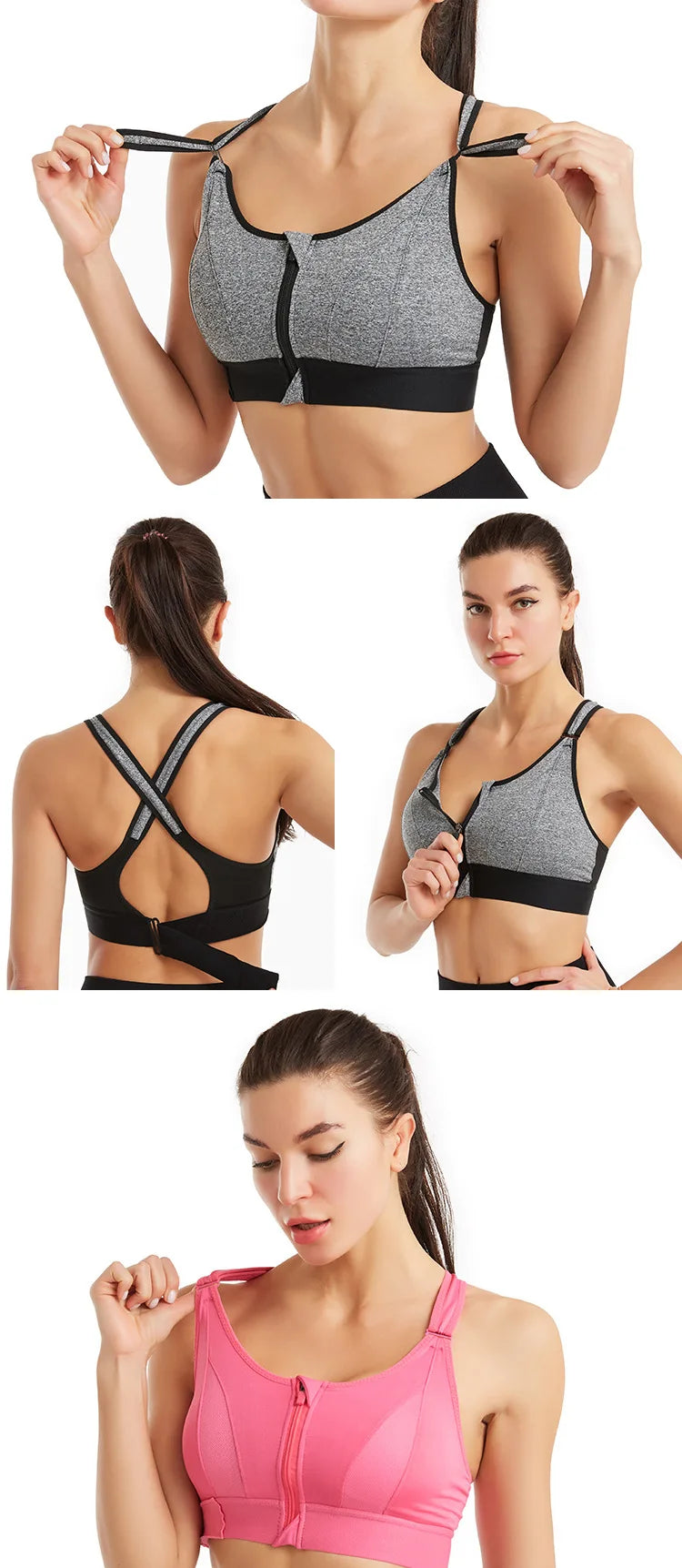 Bravellea High Impact Sports Bra - Push-Up Bralette for Fitness & Running