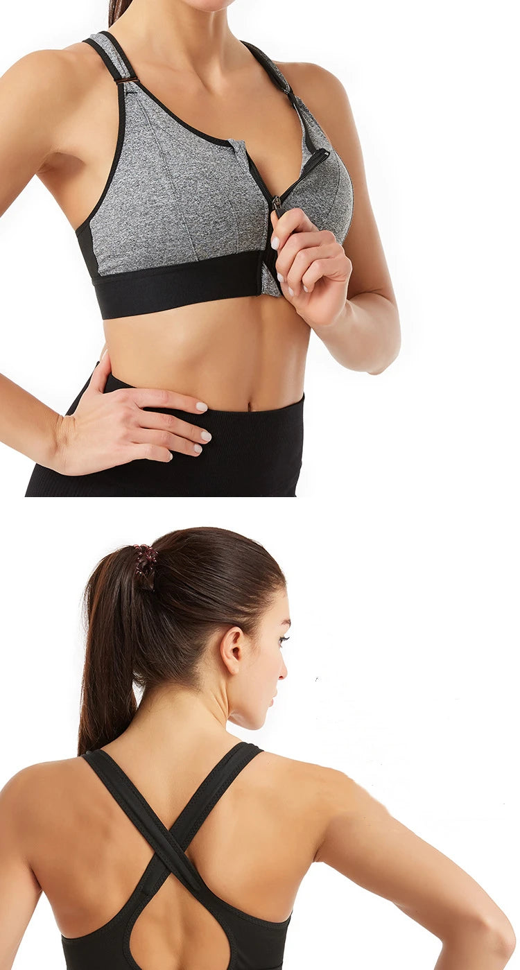 Bravellea High Impact Sports Bra - Push-Up Bralette for Fitness & Running