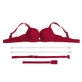Bravellea Sexy Red Push-Up Bra - Plunge Convertible Transparent Straps A-G Cup