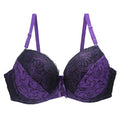 Bravellea Sexy Lace Push-Up Bra - Plus Size Plunge Bow Floral D-EF Cup