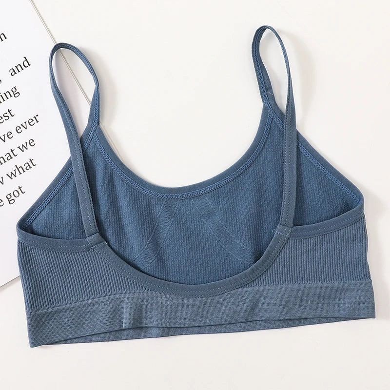 Bravellea Seamless Sports Bra & Shorts Set - V-Neck Unlined Athletic Lingerie.