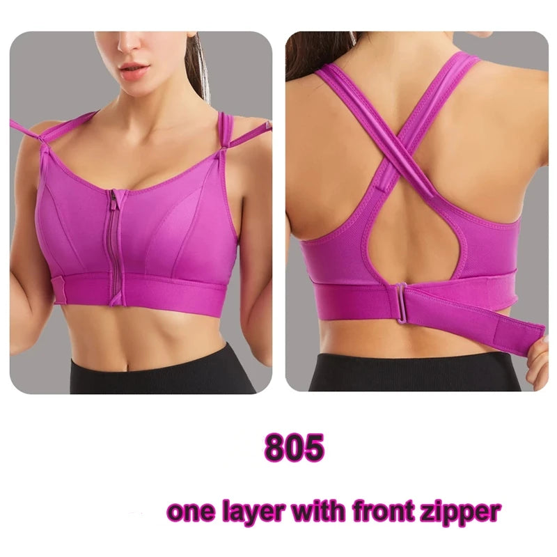 Bravellea High Impact Sports Bra - Push-Up Bralette for Fitness & Running