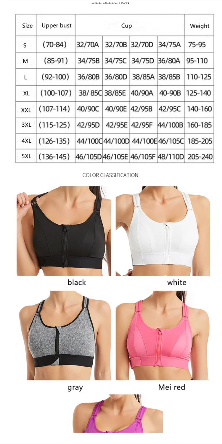 Bravellea High Impact Sports Bra - Push-Up Bralette for Fitness & Running