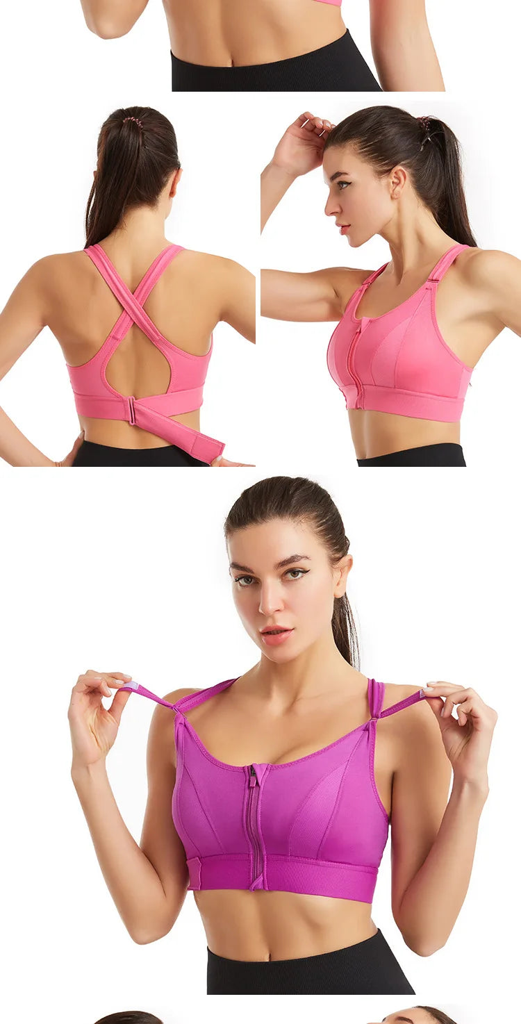 Bravellea High Impact Sports Bra - Push-Up Bralette for Fitness & Running