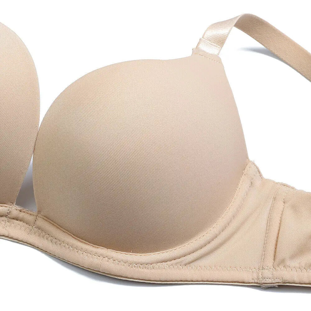 Bravellea Sexy Red Push-Up Bra - Plunge Convertible Transparent Straps A-G Cup