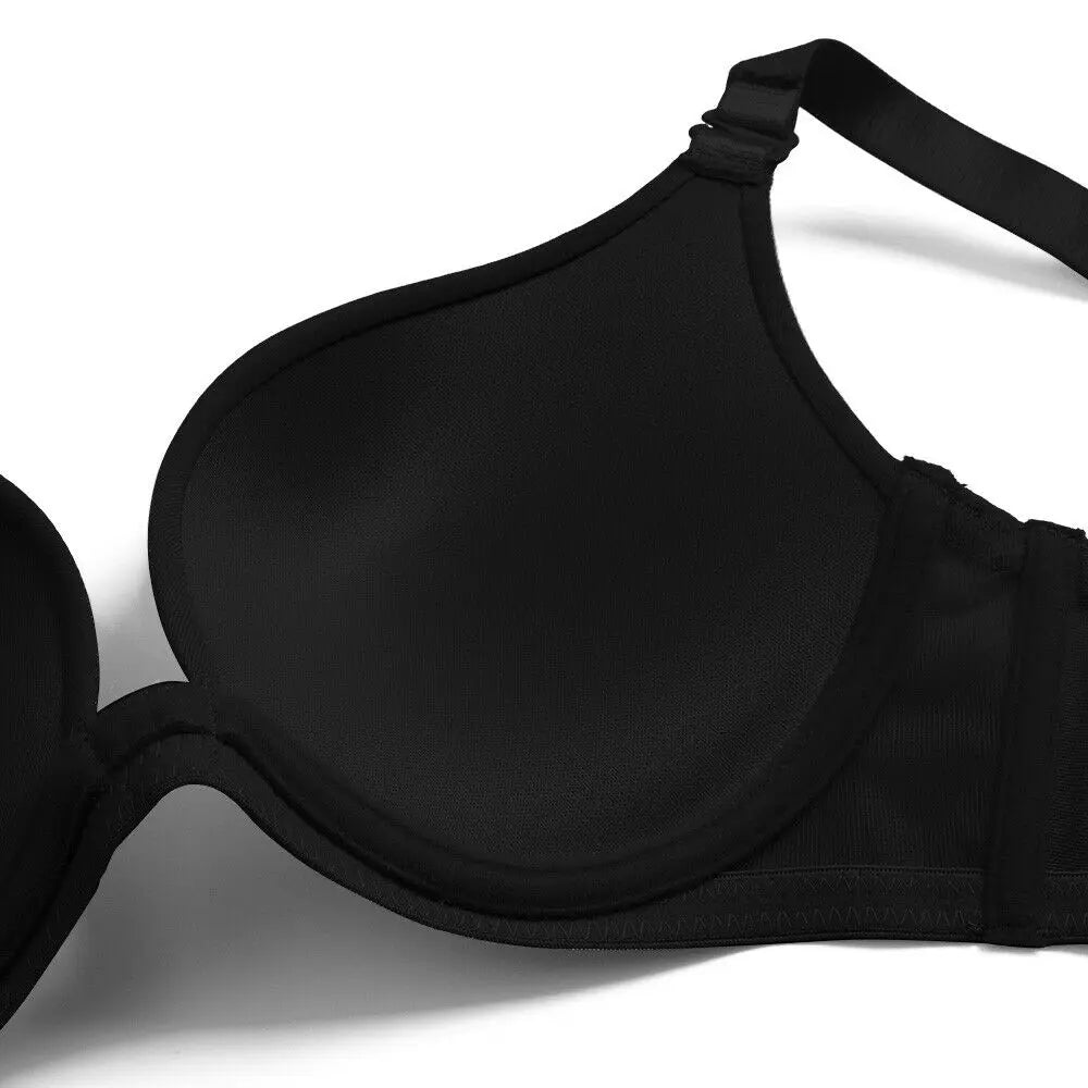 Bravellea Sexy Red Push-Up Bra - Plunge Convertible Transparent Straps A-G Cup
