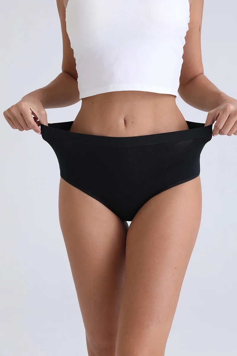 Bravellea Plus Size Cotton Panties 3-Pack - High Waist Breathable Briefs.