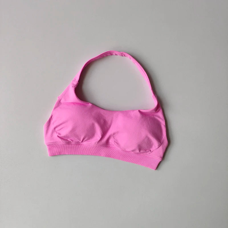 Bravellea Shockproof Seamless Sports Bra - Padded Backless Workout Top
