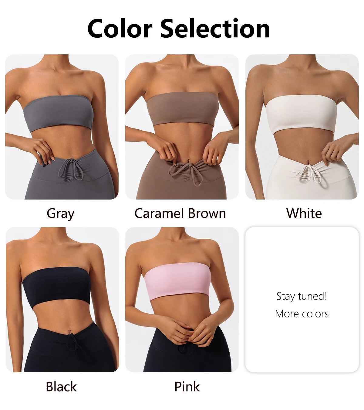 Bravellea Strapless Sports Bra - Quick-Drying Tube Top Fitness Chest Wrap