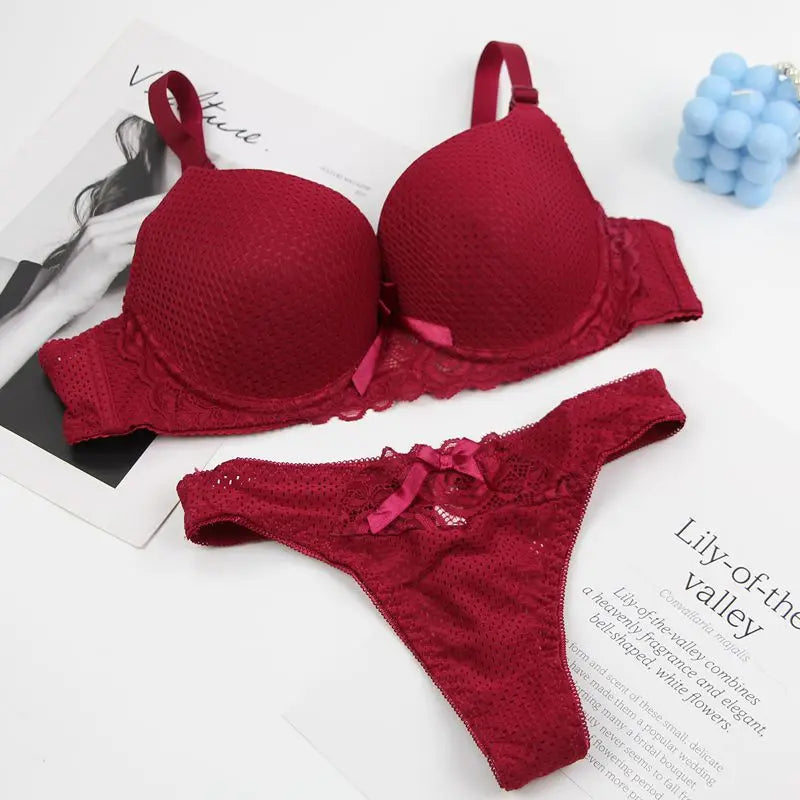Bravellea Sexy Bra & Thong Set - Push-Up BCDE Multi-Color Lingerie