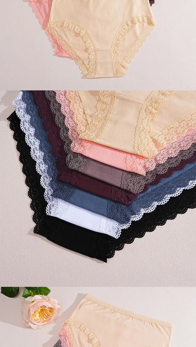 Bravellea Cotton High Waist Panties 6-Pack - Women's Intimate Lingerie Briefs.