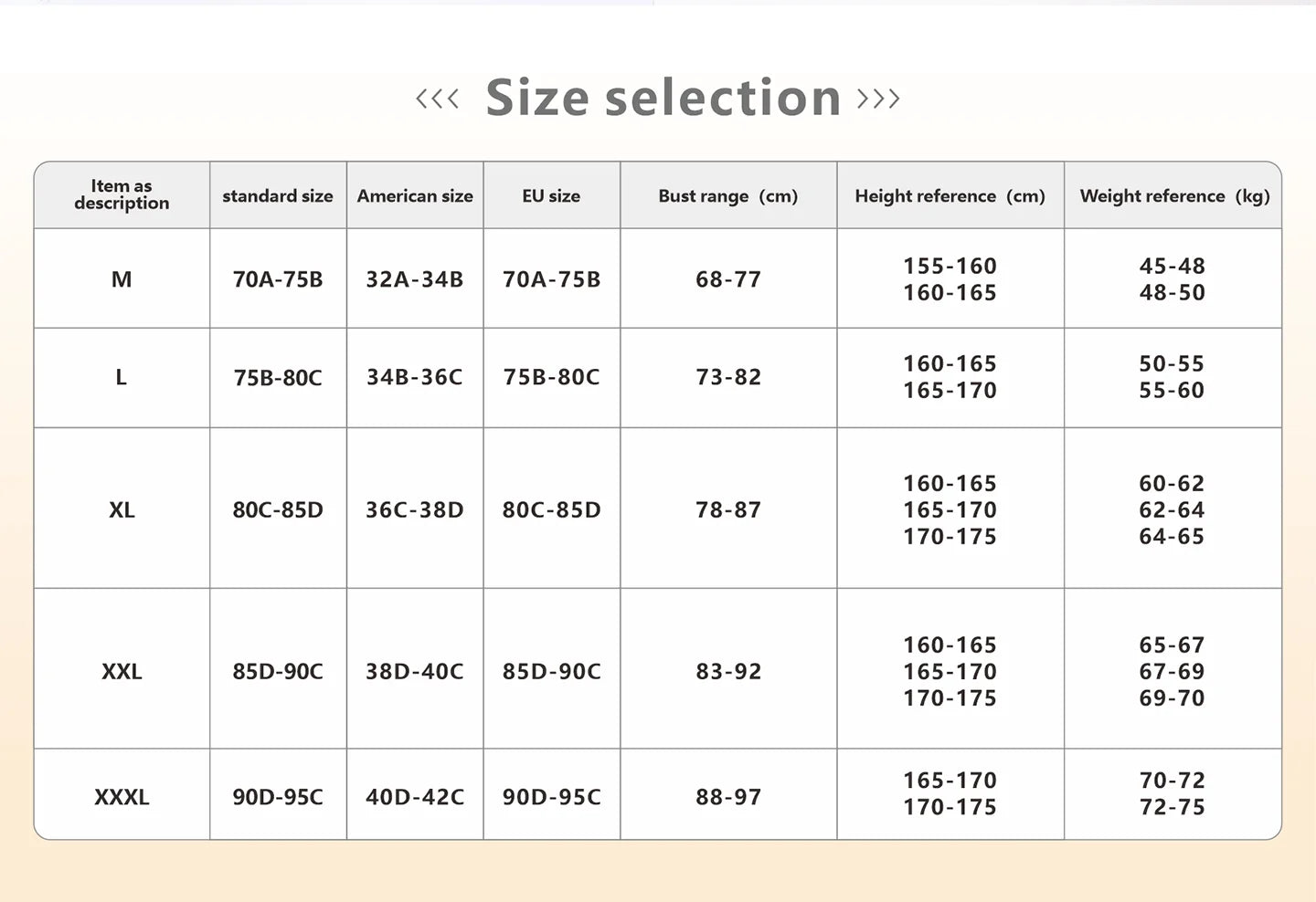 Bravellea Seamless Invisible Bra - Large Bust Removable Pads M-2XL
