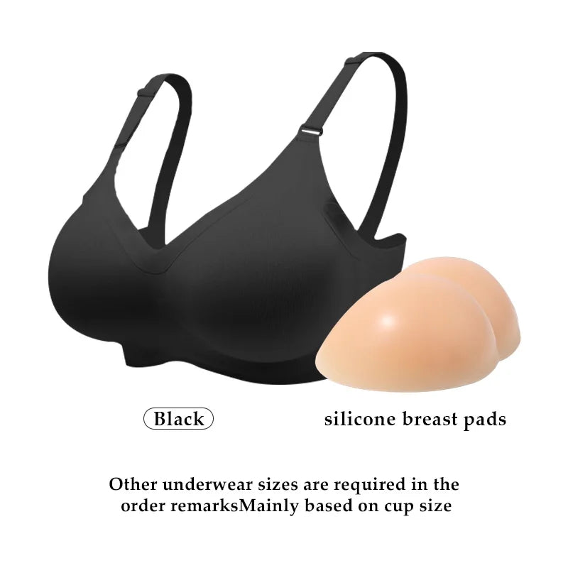 Bravellea Silicone Breast Form Bra - Crossdresser B-E Cup Detachable Cosplay