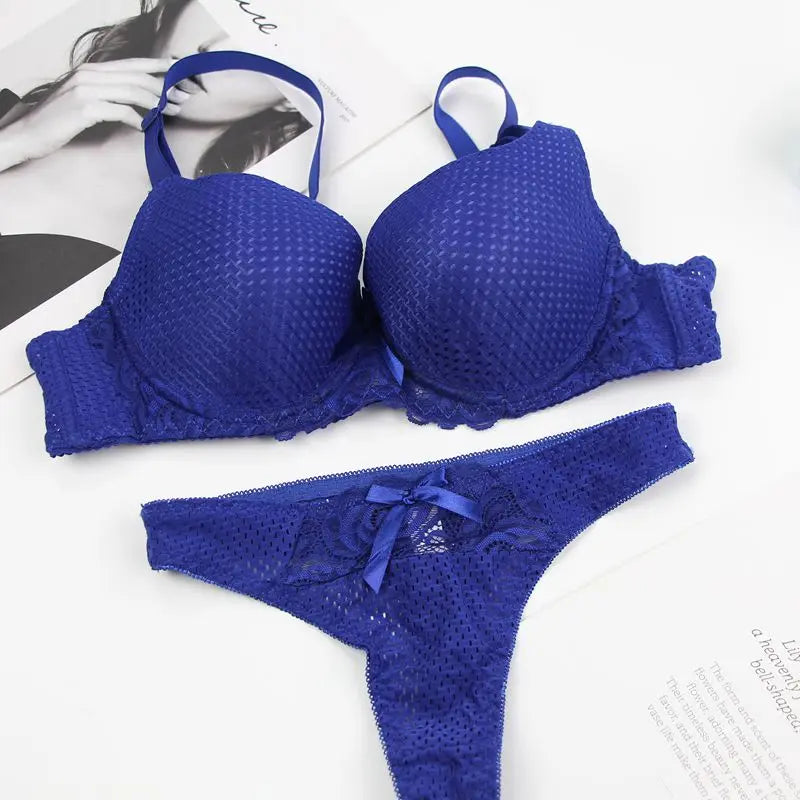 Bravellea Sexy Bra & Thong Set - Push-Up BCDE Multi-Color Lingerie