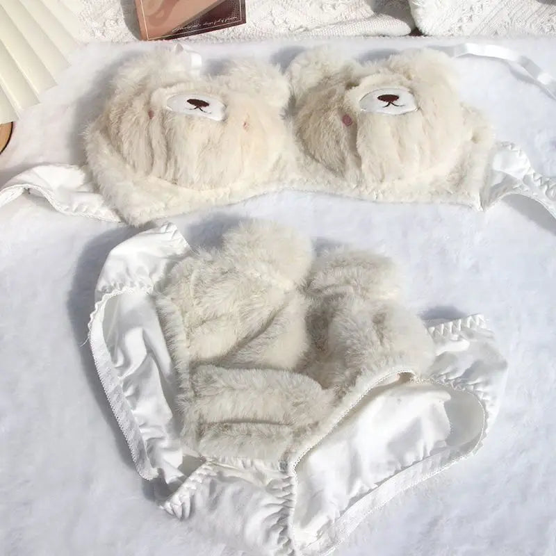 Bravellea Soft Bear Lolita Bra - Plush Warm Cute Winter Gathering Comfort
