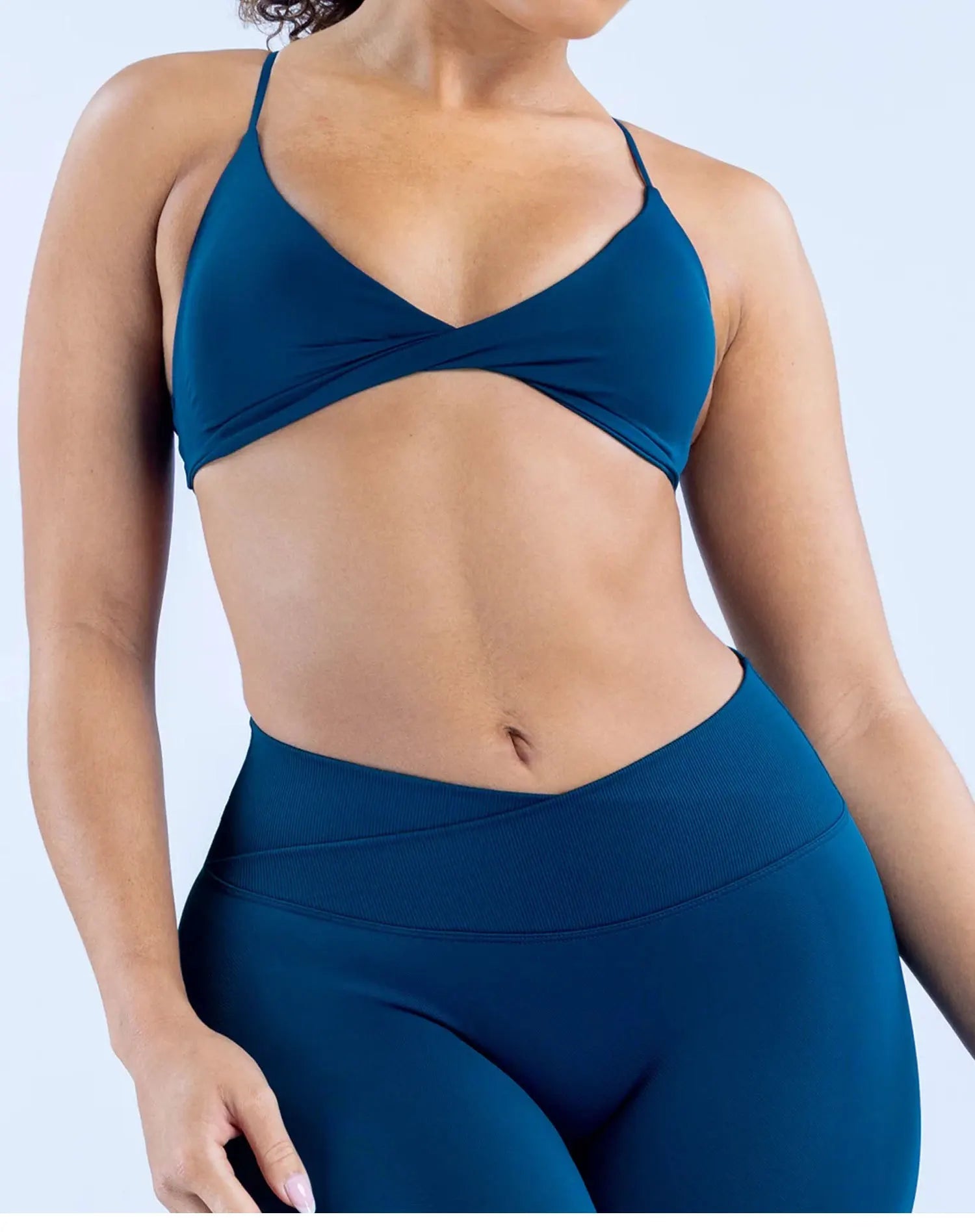 Bravellea Twist Front Sports Bra - High Support Push-Up Seamless Yoga Top