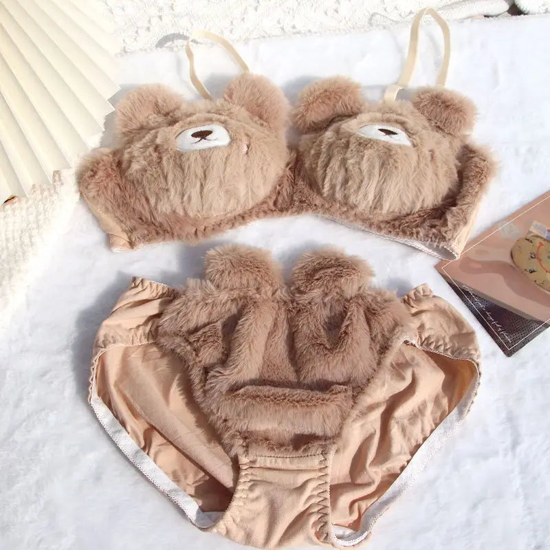 Bravellea Soft Bear Lolita Bra - Plush Warm Cute Winter Gathering Comfort