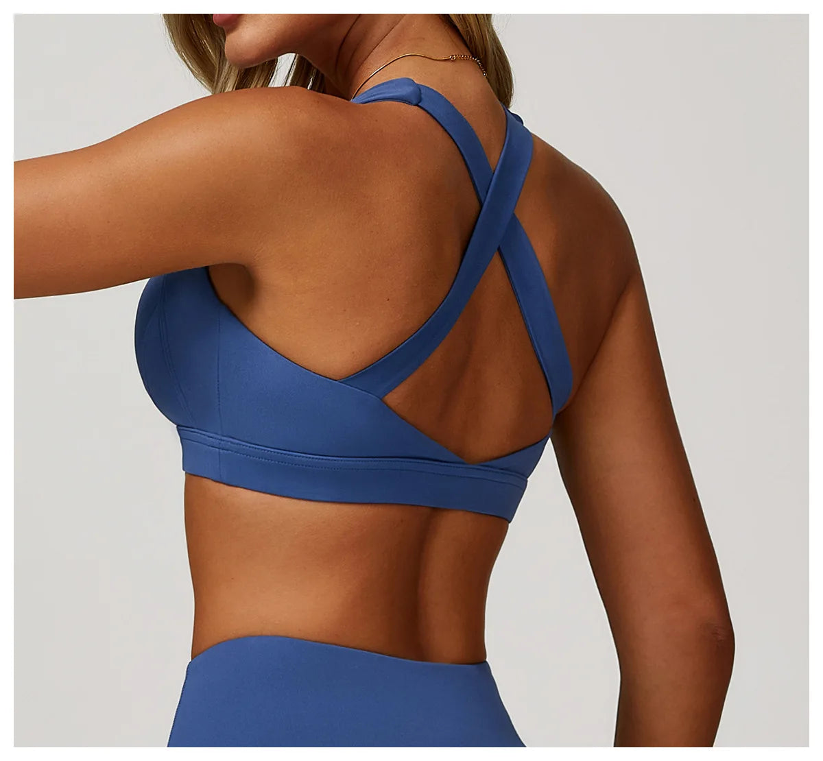 Bravellea Crossed Shoulder Strap Sports Bra - Summer Yoga Running Top