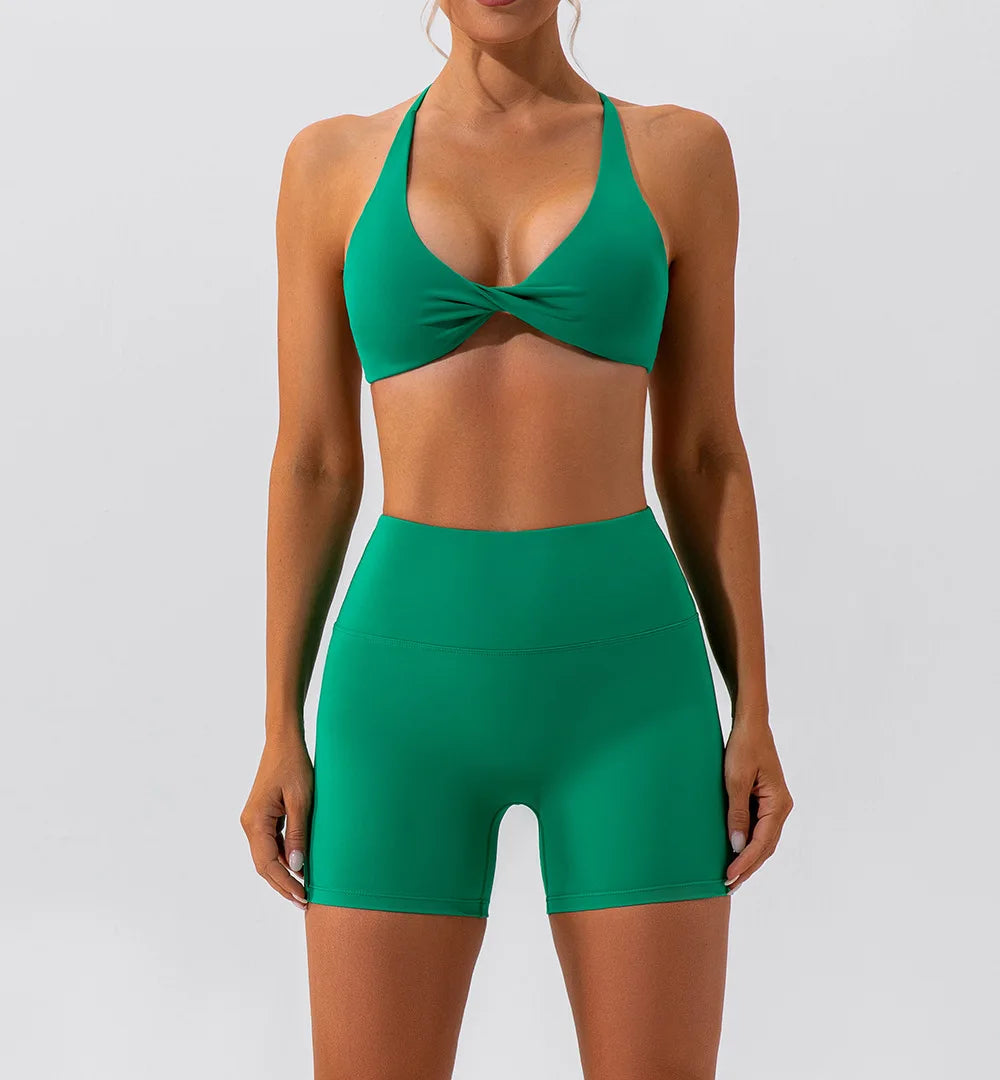 Bravellea Crease Sports Bra - Sexy Back Cross Breathable Running Top