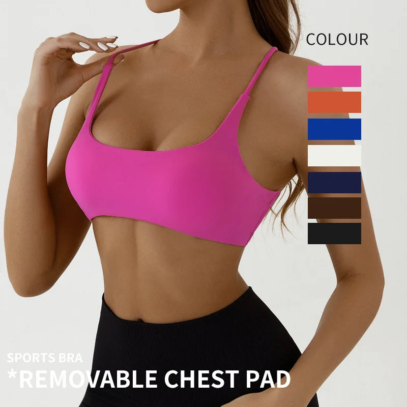 Bravellea Solid Color Yoga Bra - High Strength Tight Fit Training Top