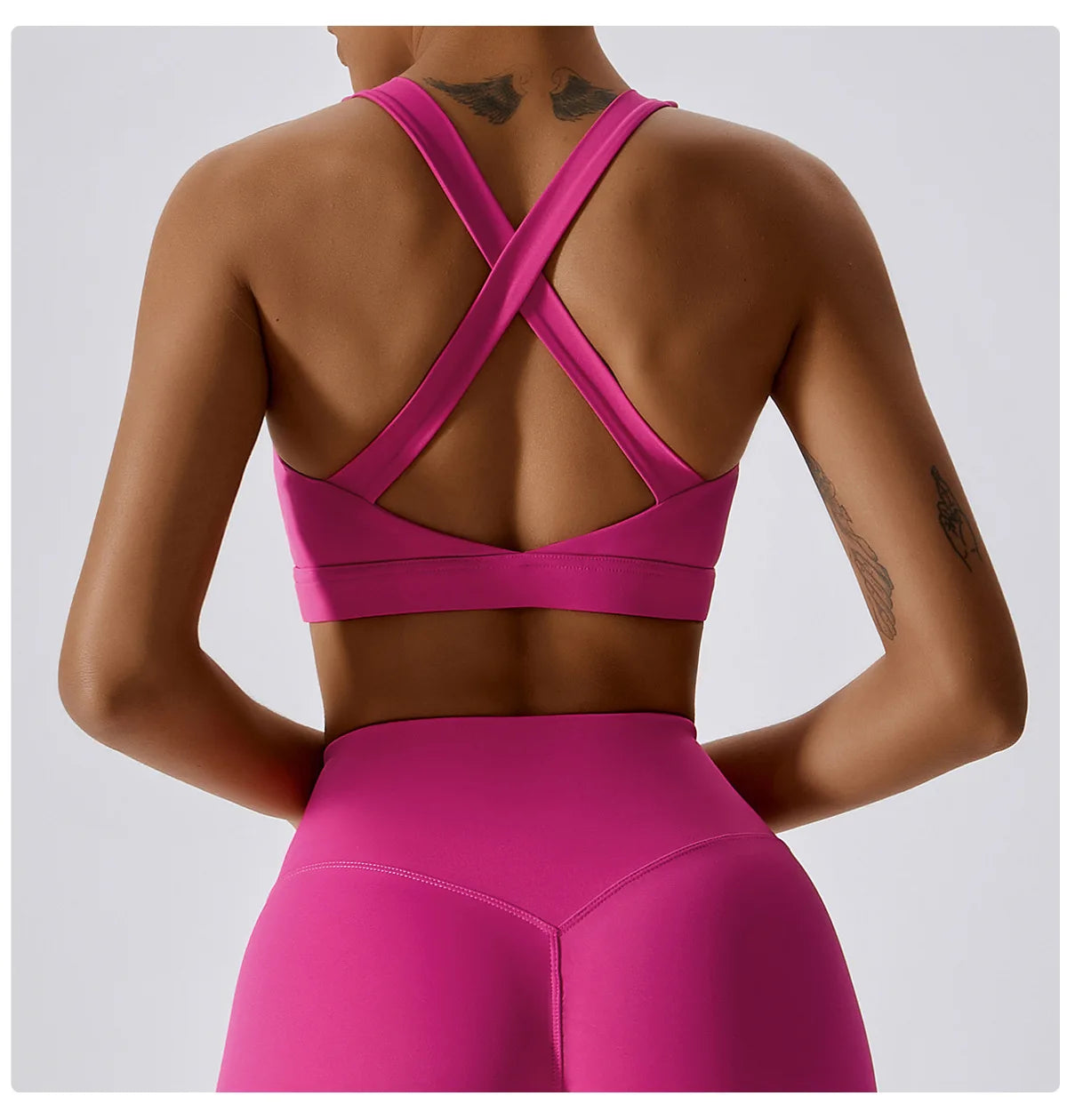 Bravellea Crossed Shoulder Strap Sports Bra - Summer Yoga Running Top