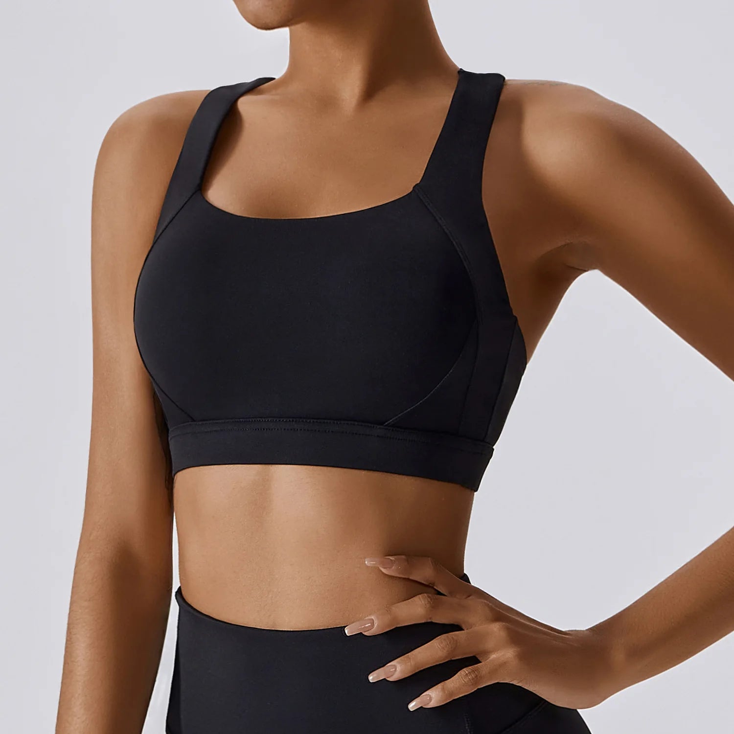 Bravellea Crossed Shoulder Strap Sports Bra - Summer Yoga Running Top