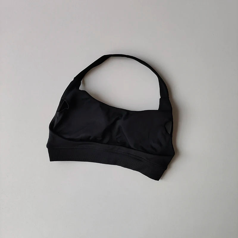 Bravellea Shockproof Seamless Sports Bra - Padded Backless Workout Top