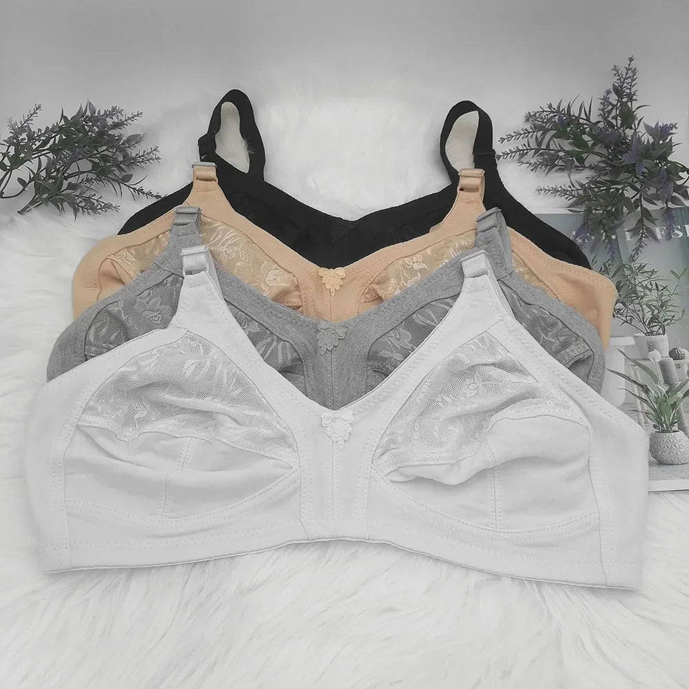 Bravellea Plus Size Wireless Bra - Full Coverage Lace C-F Cup 85-115