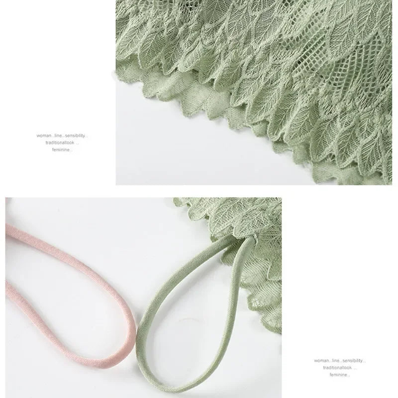 Bravellea Lace Tube Bra & Panty Set - Wireless Summer Padded Bralette.