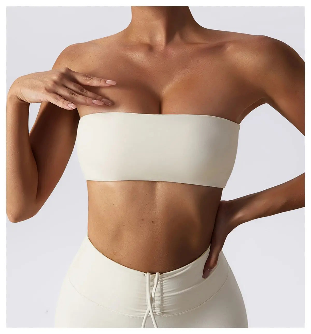 Bravellea Strapless Sports Bra - Quick-Drying Tube Top Fitness Chest Wrap