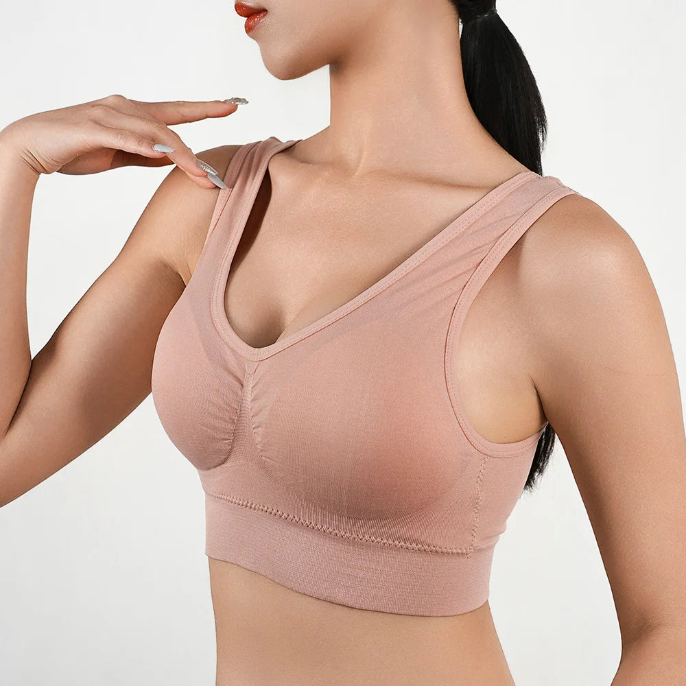 Bravellea Sports Bra - Removable Padded Shockproof Fitness Yoga Vest S-5XL