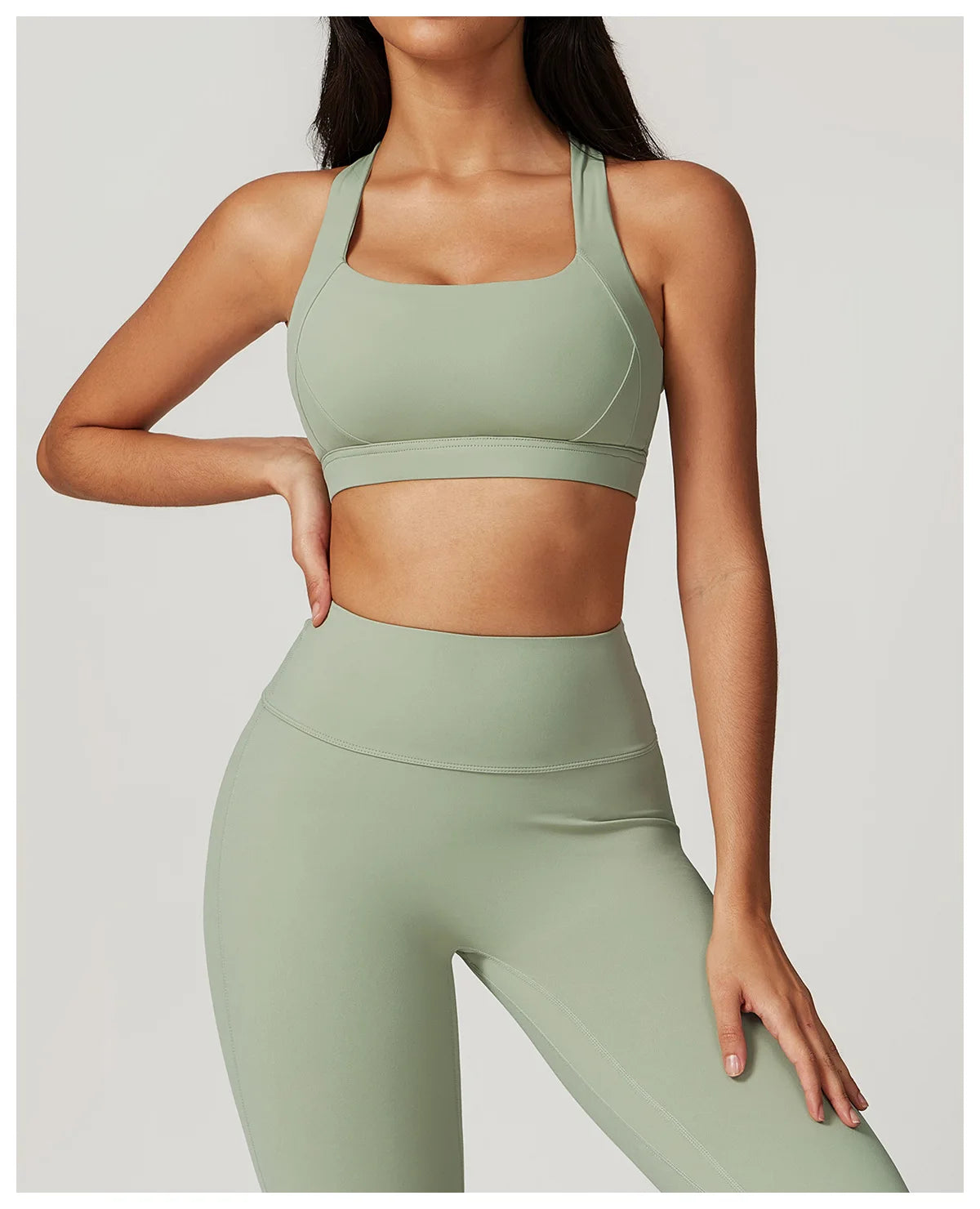 Bravellea Crossed Shoulder Strap Sports Bra - Summer Yoga Running Top
