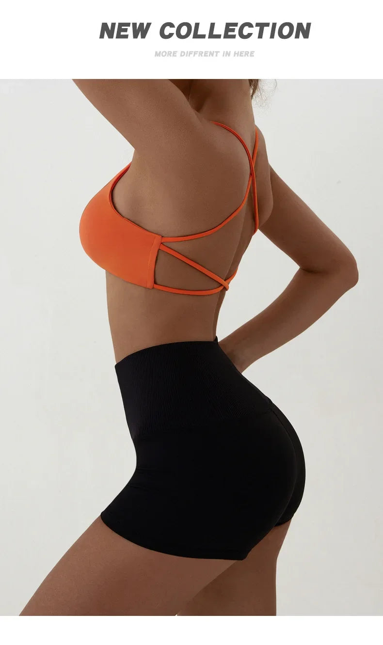 Bravellea Solid Color Yoga Bra - High Strength Tight Fit Training Top