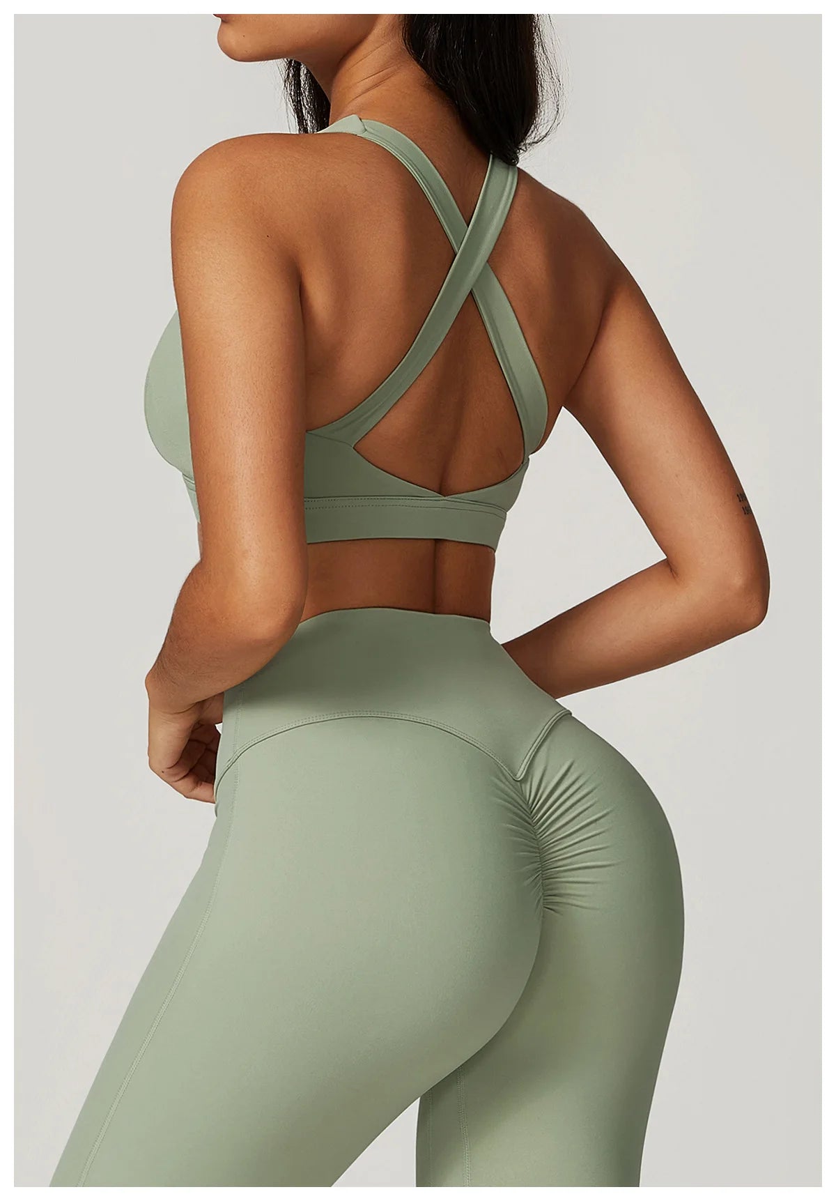 Bravellea Crossed Shoulder Strap Sports Bra - Summer Yoga Running Top