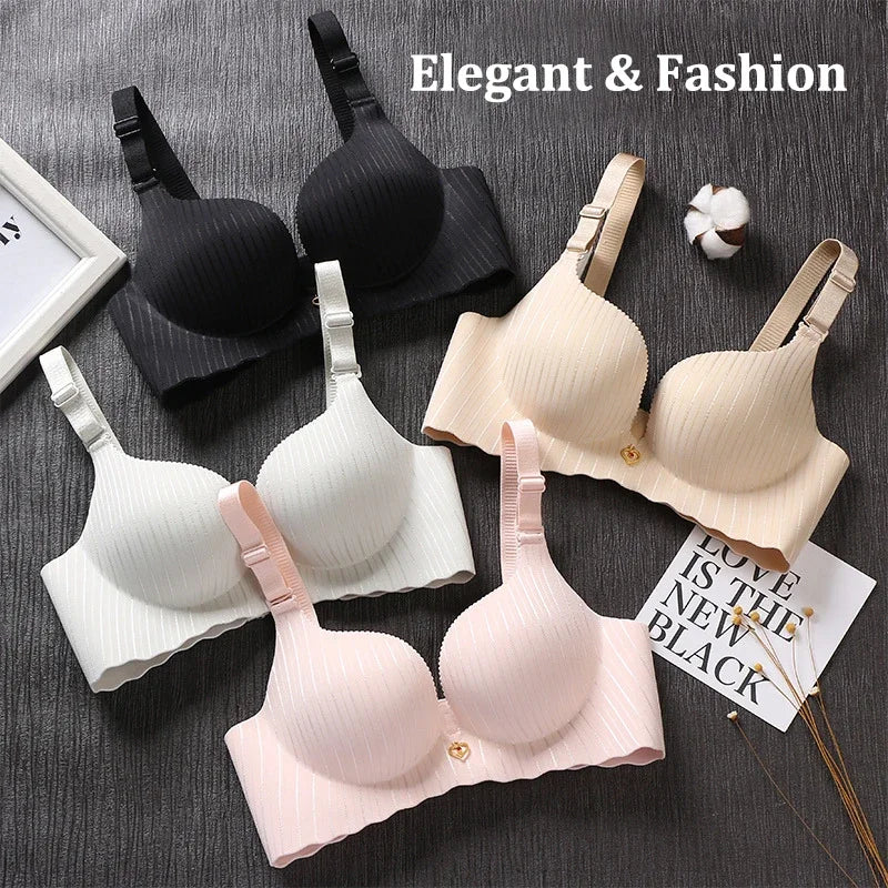 Bravellea Dual-Density Push-Up Bra - 6CM Lower Padded Wireless for Small Bust