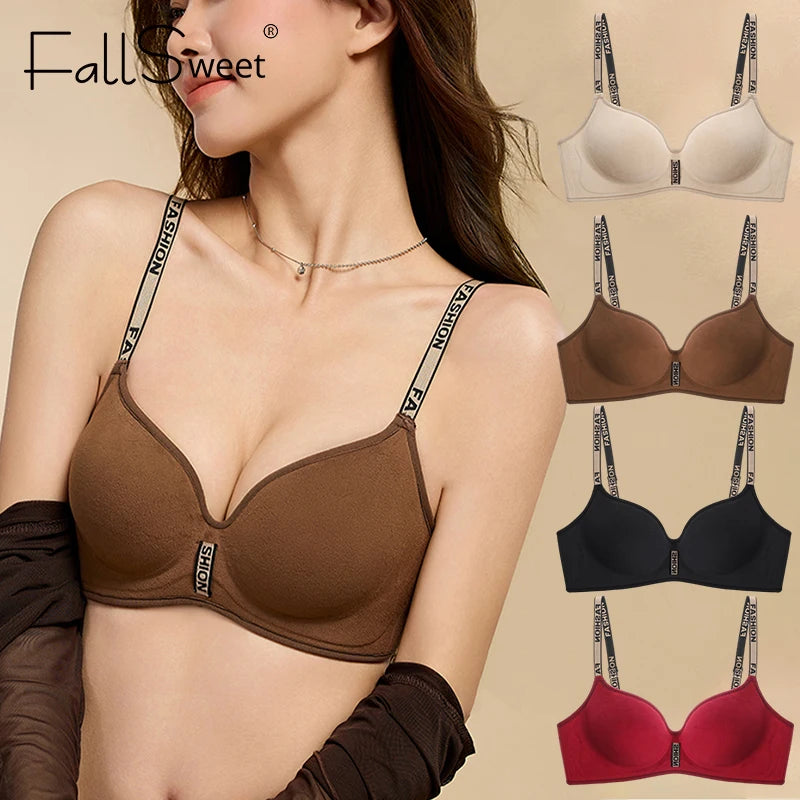 Bravellea Flannel Winter Bra - Wireless Thick Warm Push-Up Bralette