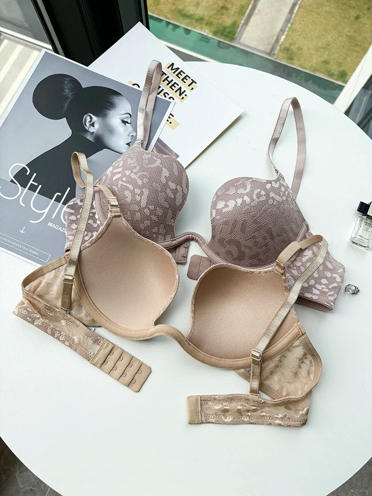 Bravellea Large Size Underwire Bra 95CD - Thin Cup Push-Up Deep U Invisible