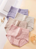 Bravellea Cotton High Waist Panties 4-Pack - Soft Breathable Tummy Control Briefs.