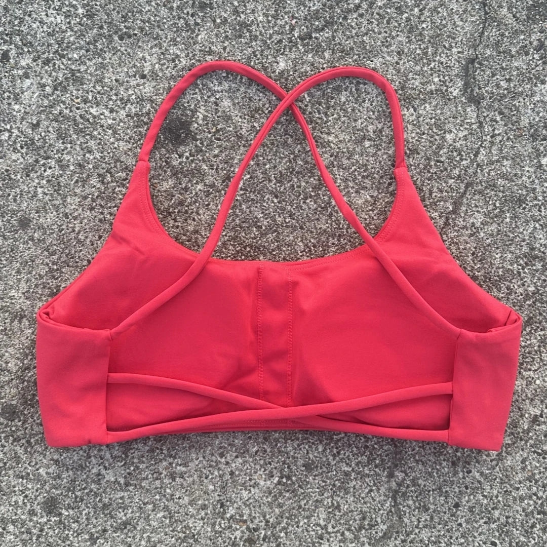 Bravellea Solid Color Gym Yoga Bra - Cross Back High Strength Sports Top