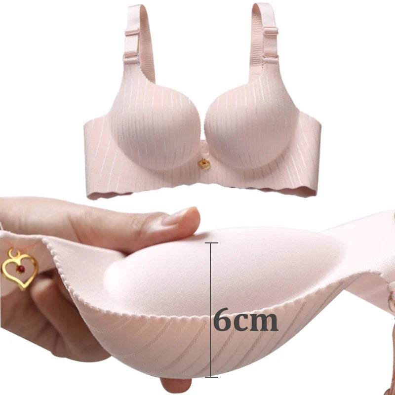 Bravellea Dual-Density Push-Up Bra - 6CM Lower Padded Wireless for Small Bust