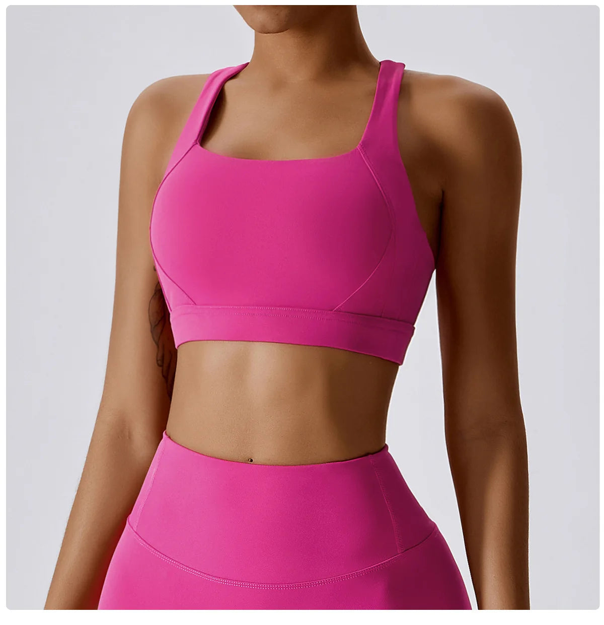 Bravellea Crossed Shoulder Strap Sports Bra - Summer Yoga Running Top