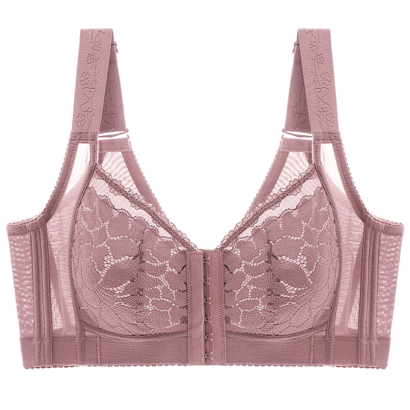Bravellea Front Buckle Wireless Bra - Plus Size Adjustable Anti-Sagging Slimming