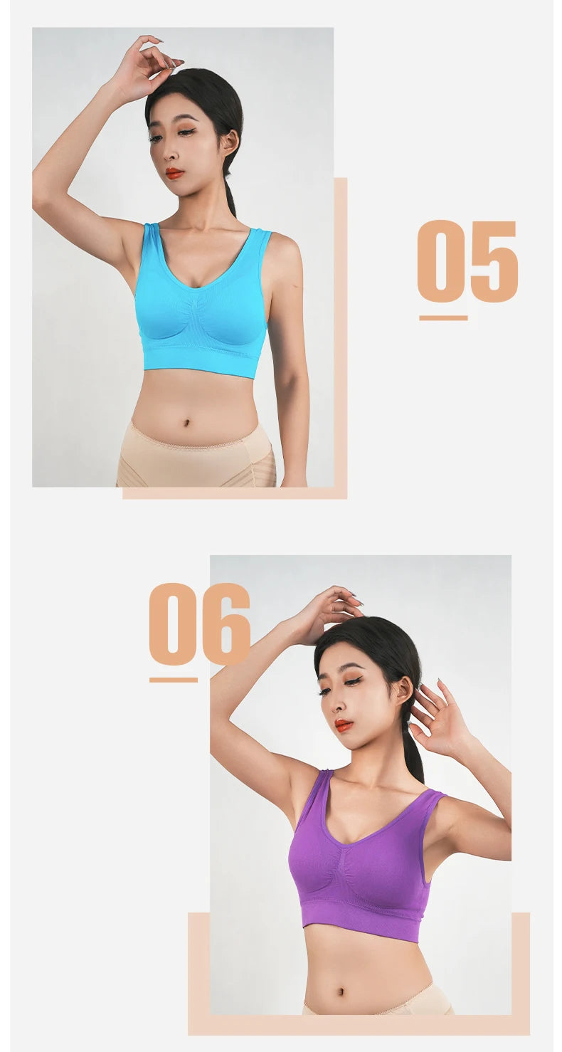 Bravellea Sports Bra - Removable Padded Shockproof Fitness Yoga Vest S-5XL