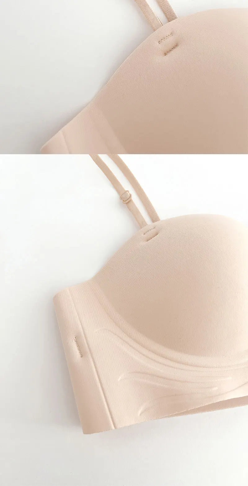 Bravellea Front Closure Push-Up Bra - Seamless Plunge Wireless Strapless