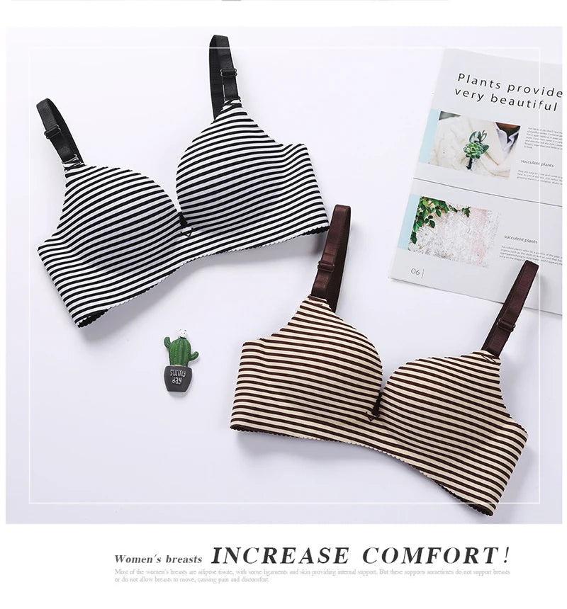 Bravellea Seamless Bra Set - Wire-Free Push-Up 3/4 Cup Adjustable Lingerie