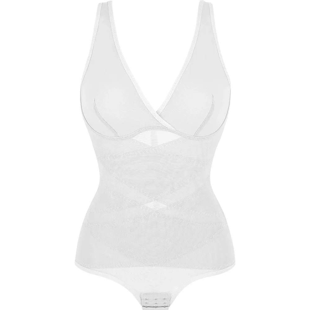 Bravellea Bodysuit Shapewear - V-Neck Cross Design Tummy Control Butt Lifter
